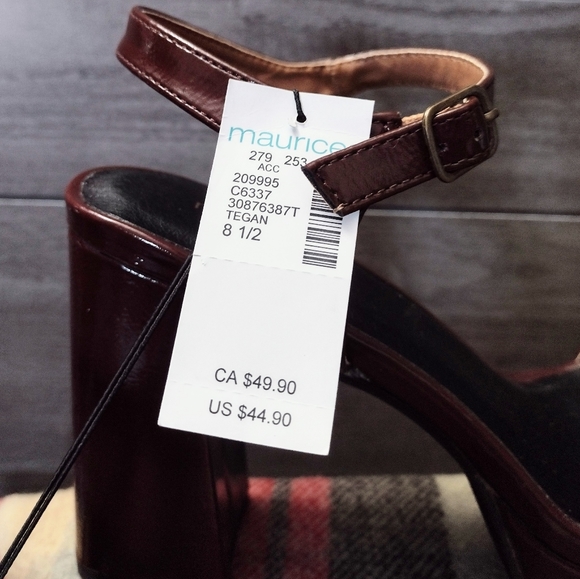 NWT Maurices " Tegan Patent Platform Heel" size 8 1/2, Ox Blood red/brwn/maroon - Picture 2 of 3
